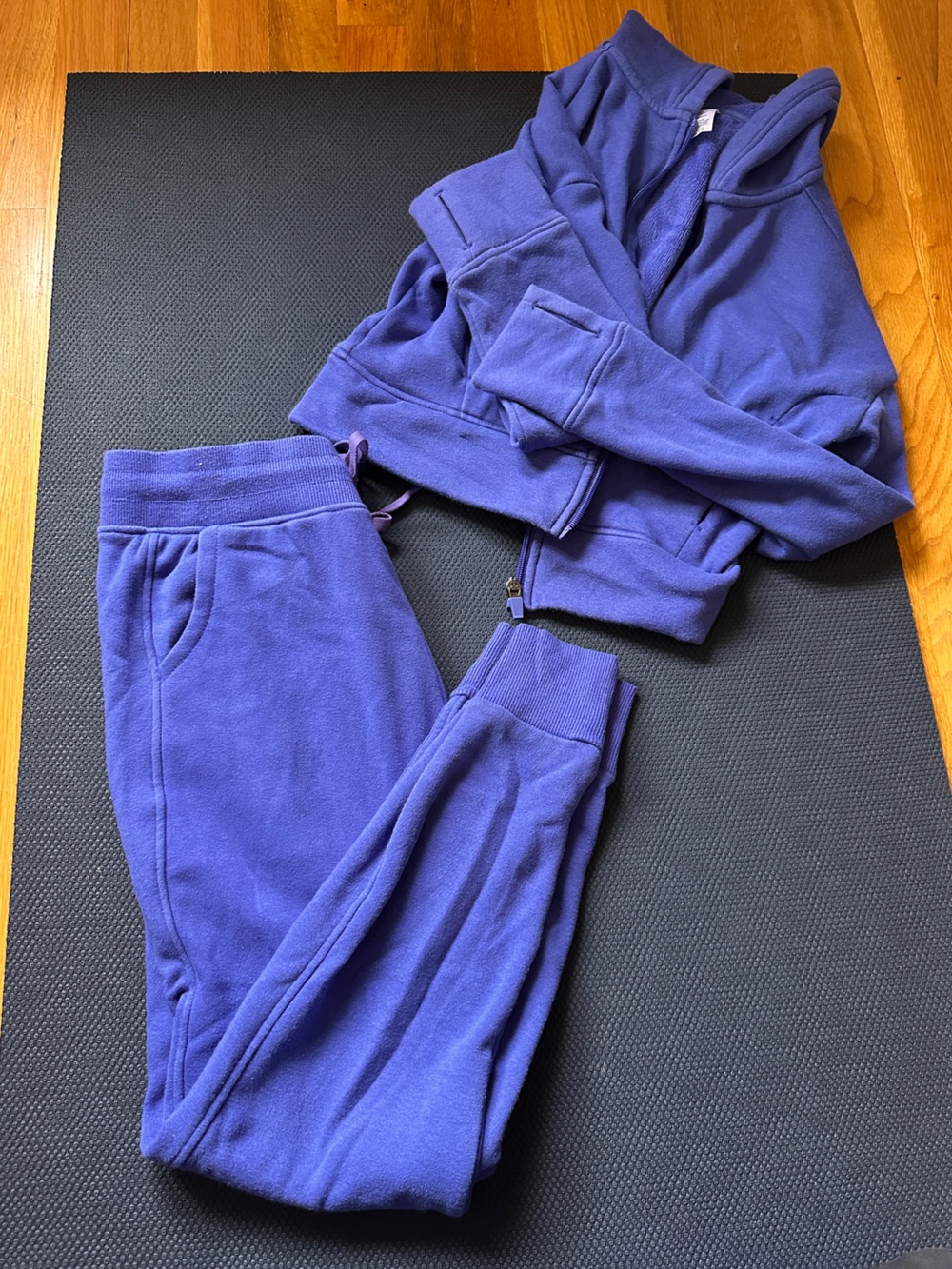 90 Degree By Reflex Purple Kids Fleece Joggers and Hoodie Set